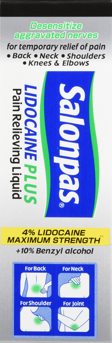 Salonpas Lidocaine Plus Pain Relieving Liquid Roll-On 3oz