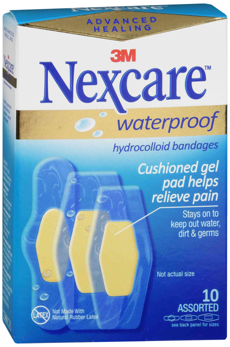 Nexcare Advanced Healing Waterproof Bandages Assorted Sizes 10ct