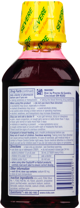 NyQuil Severe Cold & Flu Mixed Berry Liquid 12oz