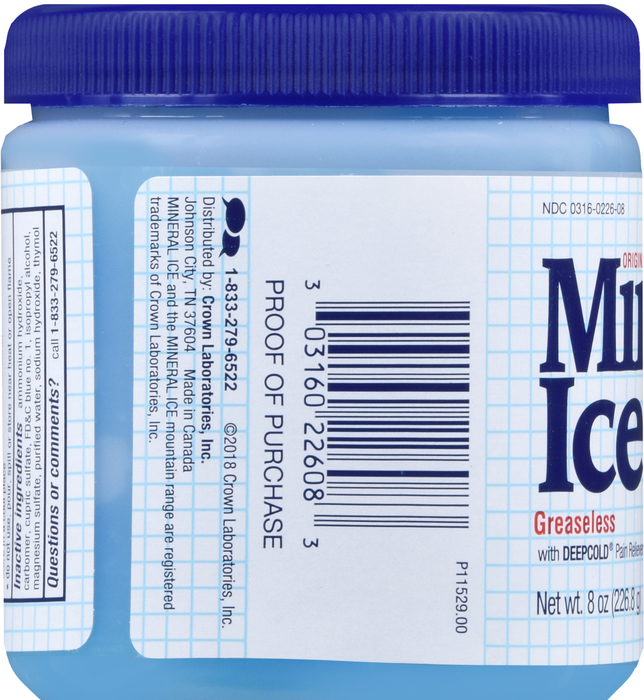 Mineral Ice Menthol Pain Relieving Gel 8oz