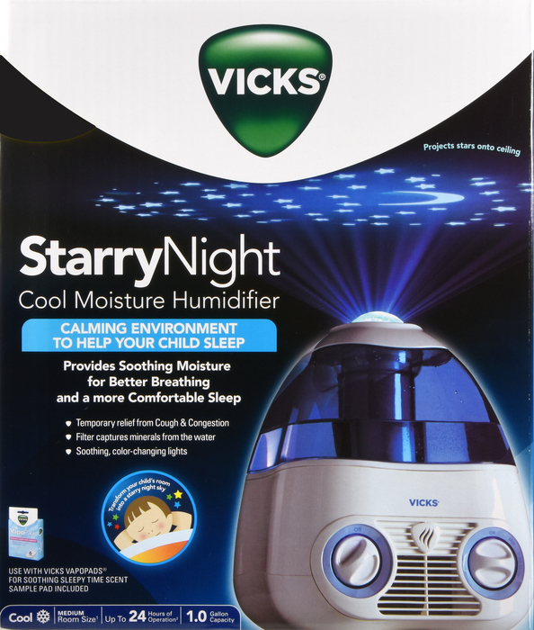 Vicks Humidifier StarryNight V37000 Cool Mist 1Gal