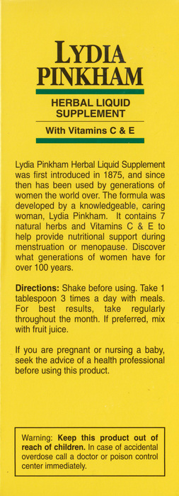 LYDIA PINKHAM HERBAL SUPPLEMENT LIQ 16OZ