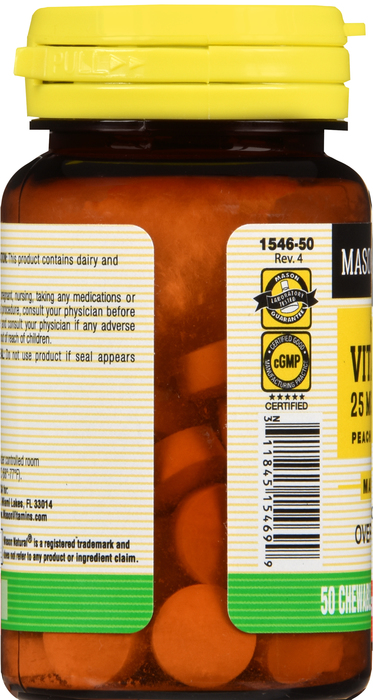 Mason Natural Vitamin D 1000IU Peach Vanilla Chewables 50ct