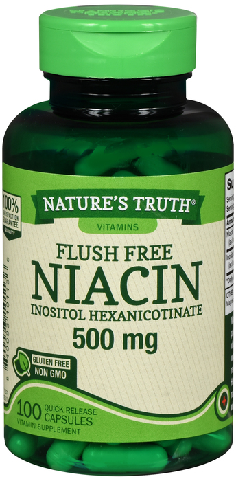 NIACIN FLUSH FREE 500MG CAP 100 NAT TRU