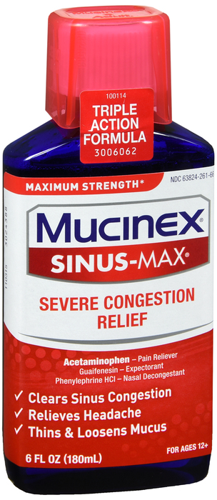 Mucinex Sinus-Max Severe Congestion Relief Liquid 6oz