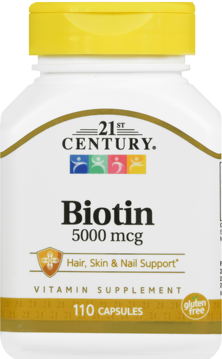 21st Century Biotin 5000 mcg High-Potency Capsules 110ct