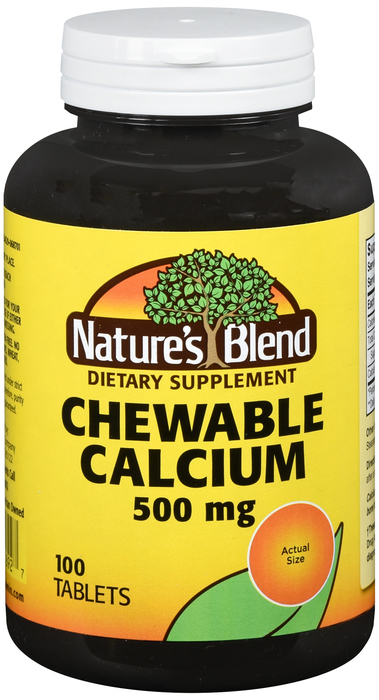 Nature's Blend Chewable Calcium 500mg Tablets 100ct