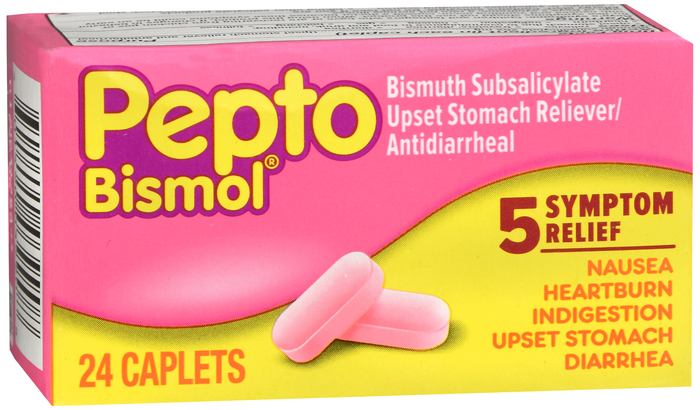 Pepto Bismol Original Digestive 5 Symptom Relief Caplets 24ct