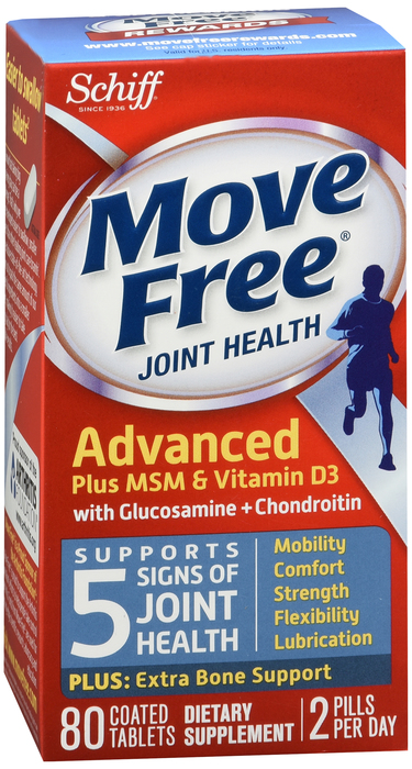 Move Free Advanced Joint Health with MSM Vitamin D Tablets 80ct