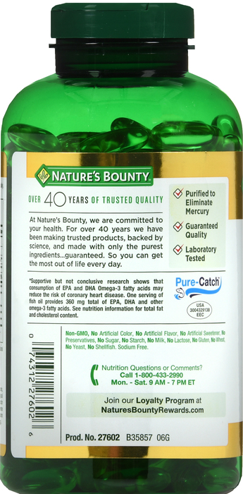 FISH OIL 1200MG SOFTGEL 320CT NAT BOUNTY