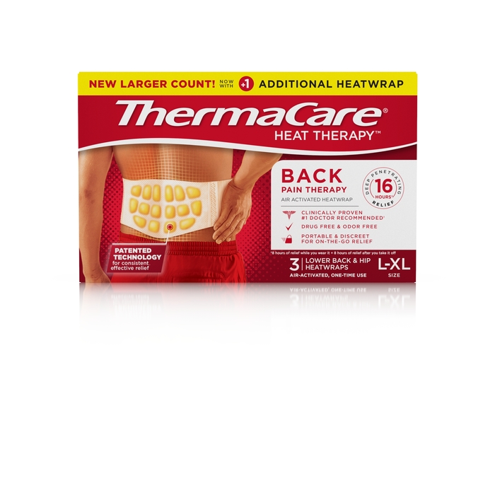 Thermacare Back Pain Therapy L/XL Heatwraps 3ct