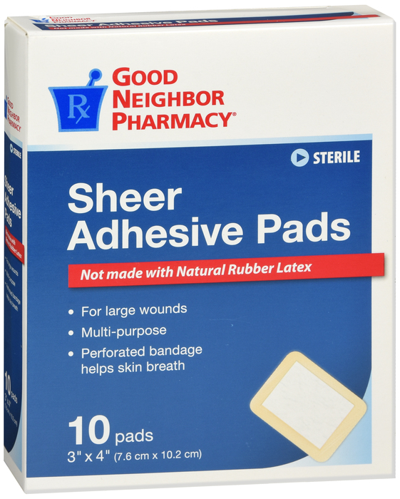 Good Neighbor Pharmacy Sheer Adhesive Pads 3x4 10ct