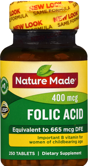 Nature Made FOLIC ACID 400MCG TAB 250ct