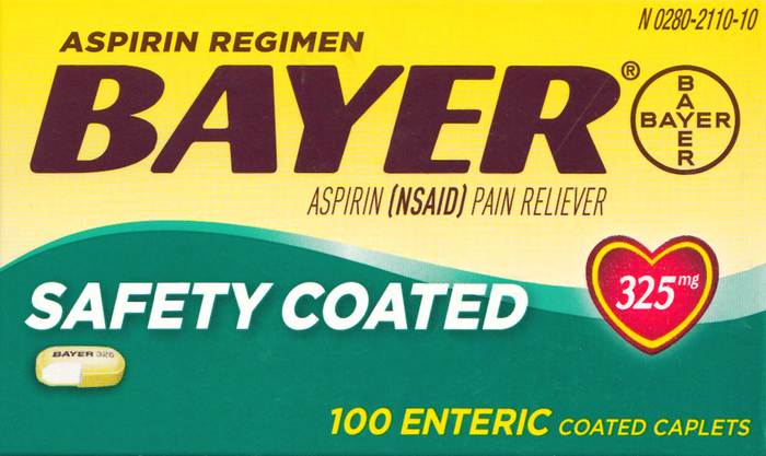 Bayer Regular Dose Pain Reliever 325mg Enteric Coated Tablets 100ct