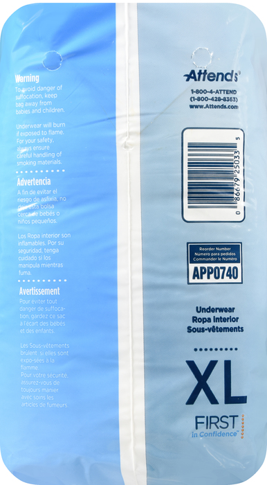 ATTENDS PROTECTIVE UNDERWEAR SUPER PLUS ABSORENCY XL 4X14CT