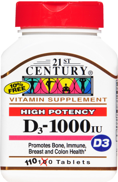 21st Century Vitamin D3 1000IU Tablets 110ct