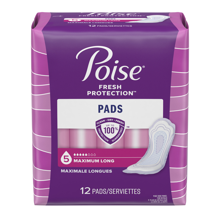 Poise Maximum Long Pads 4x12ct