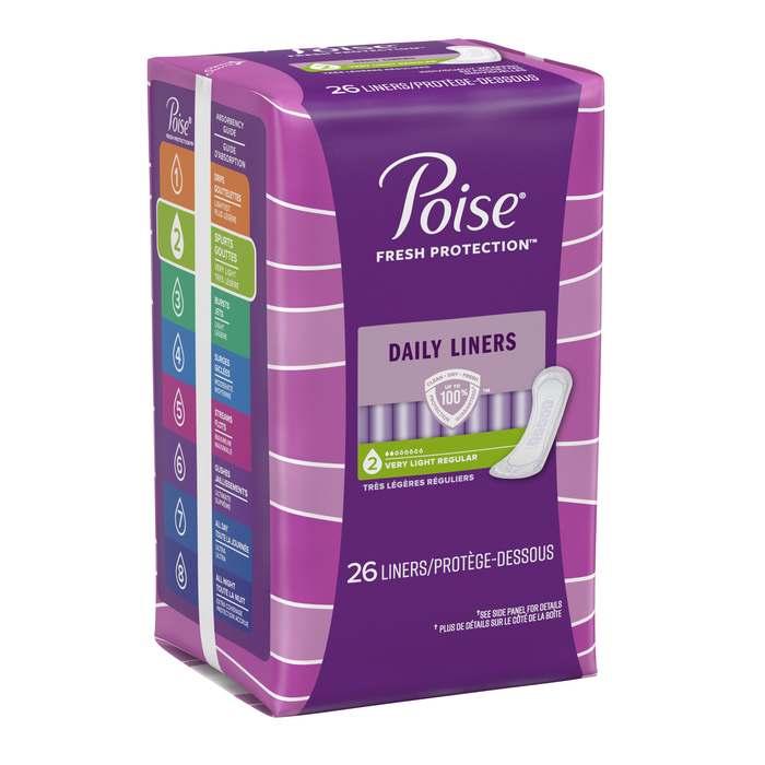 Poise Daily Liners Regular Length Very Light Pantiliners 26ct