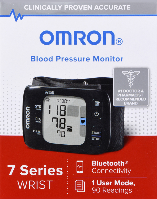 Omron 7 Series Wireless Wrist Blood Pressure Monitor 1ct