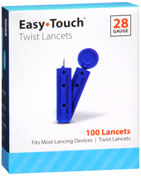 EASY TOUCH LANCET 28G TWIST 100CT