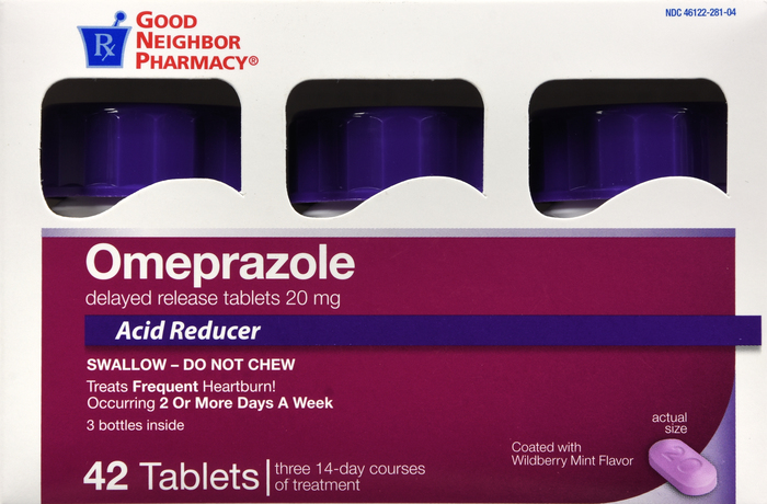 Good Neighbor Pharmacy Omeprazole Acid Reducer 20mg Tablets Bottles 42ct