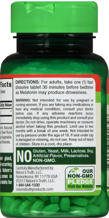 Melatonin 5mg Fast Dissolve Tabs 60+30ct Nature's Truth