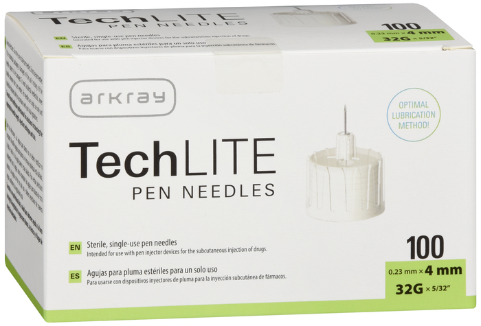 Techlite Pen Needle 4mmx32g 100ct