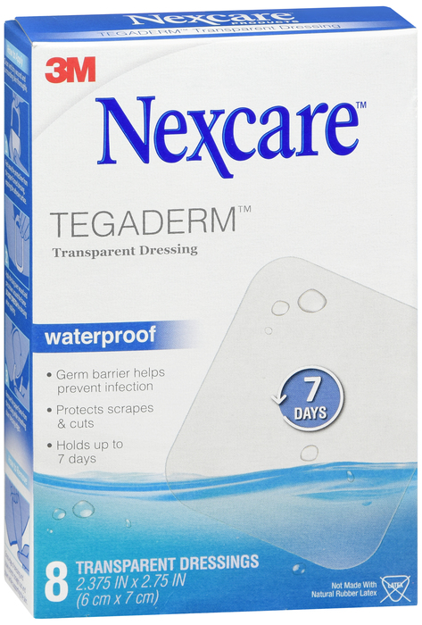 Nexcare Tegaderm Transparent Dressing Waterproof 2.375 in x 2.75 in 8ct