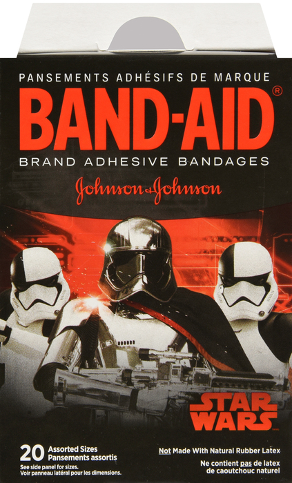 JJ BANDAID KID STARWARS ASST 20CT