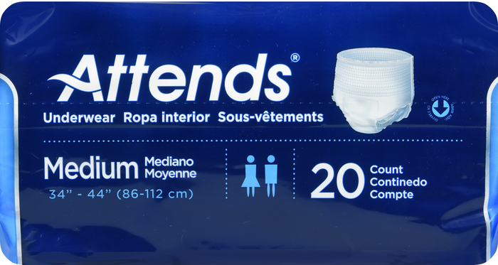 Attends Underwear Extra Moderate Absorbency Medium 20ct