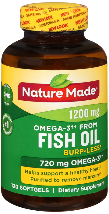 Nature Made Fish Oil Omega-3 1200mg Liquid Softgels 120ct