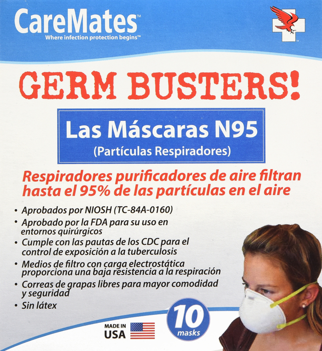 CareMates N95 Niosh Cone Masks 10ct