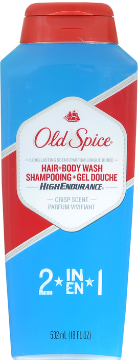 OLD SPICE BODY WASH HI ENDR +HAIR 18OZ