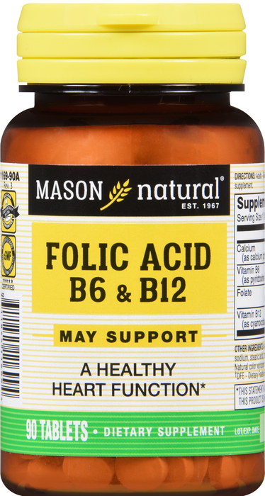 FOLIC ACID B-6 & B-12 90CT TABLETS MASON