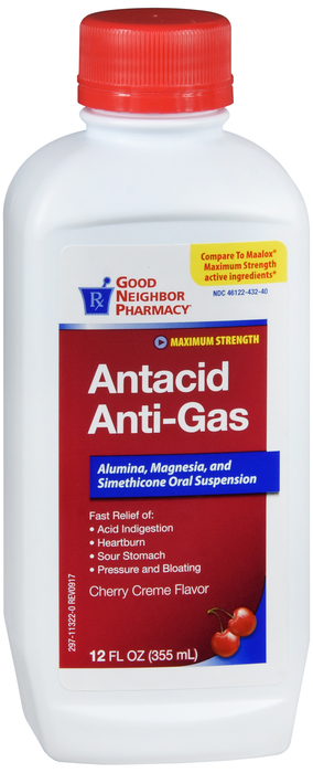 Good Neighbor Pharmacy Antacid Anti-Gas Maximum Strength Cherry Creme Flavor 12oz