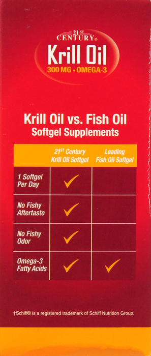 21st Century Krill Oil 300mg Omega-3 Softgels 60ct