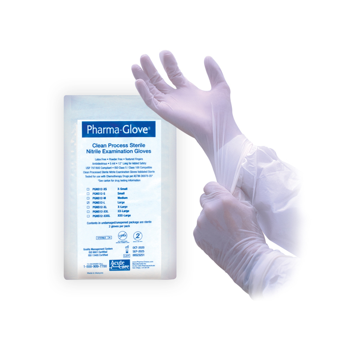 GLOVE STERILE NITRILE MEDIUM 200CT ACUTE