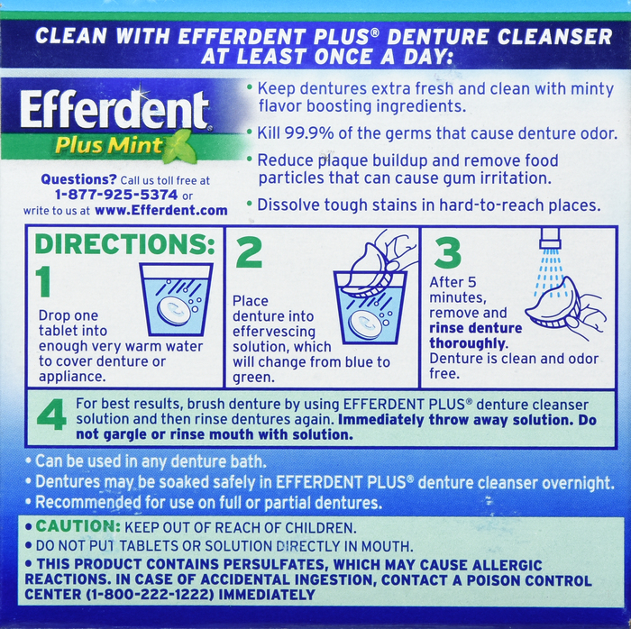 Efferdent Plus Mint Tablets 44ct