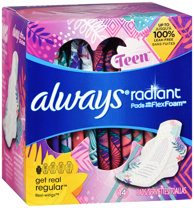 Always Infinity Flexfoam Regular Teen Pads 14ct