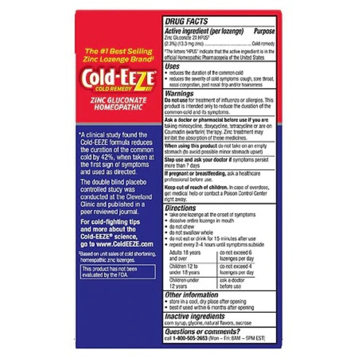 Cold-Eeze Natural Cherry Flavor Lozenges 25ct