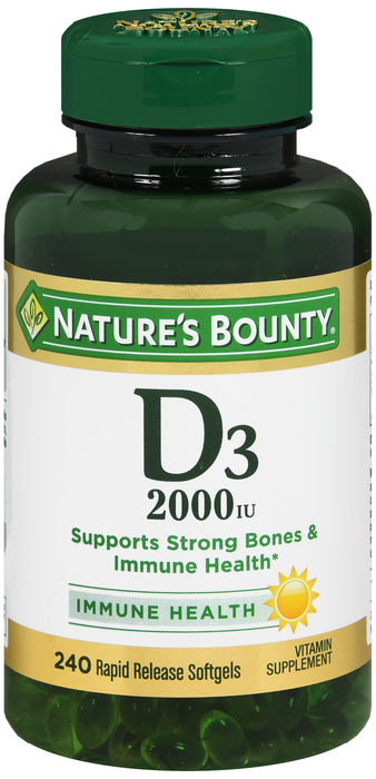 Nature's Bounty Vitamin D3 2000IU Softgels 240ct