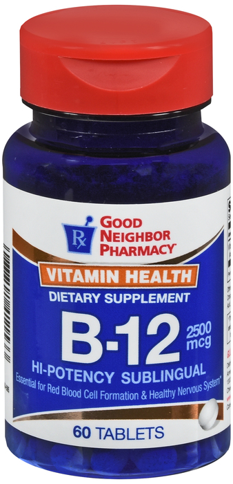 Good Neighbor Pharmacy Vitamin B-12 2500mcg Sublingual Tablets 60ct