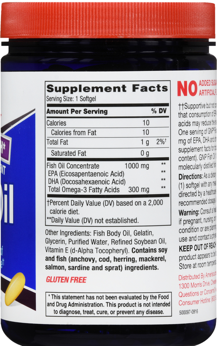 Good Neighbor Pharmacy Fish Oil 1000mg Softgels 300ct