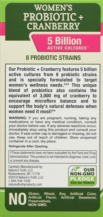 PROBIOTIC WMN + CRAN VEG CAP 40CT NAT TR