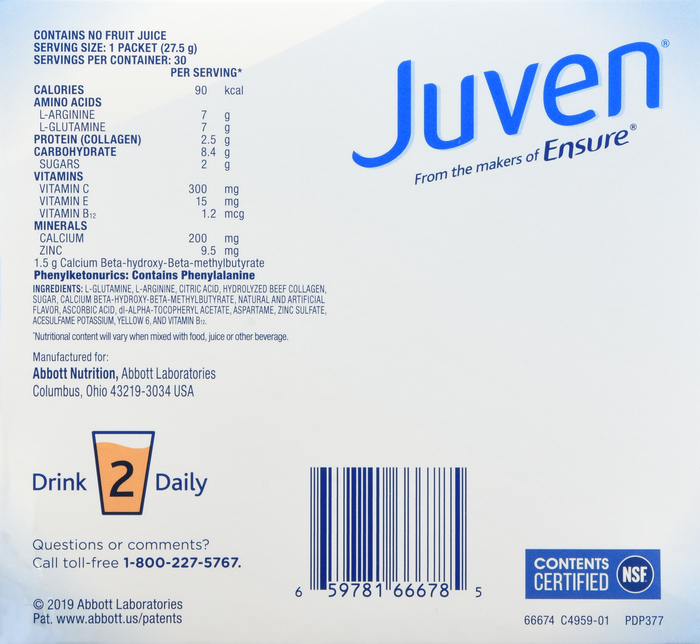 Juven Orange Powder Packets 30x27.5g