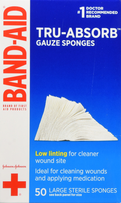 BAND-AID Large Mirasorb Gauze Sponges 50ct