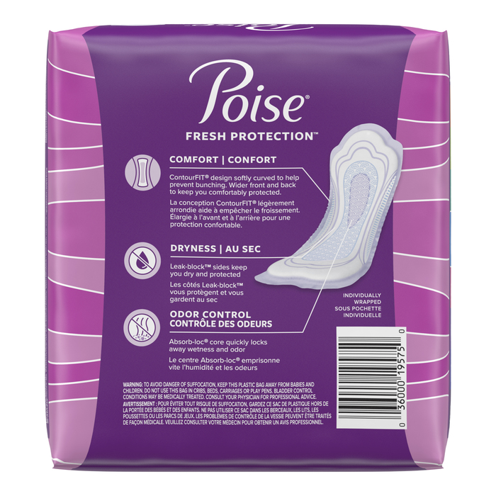 Poise Long Length Moderate Absorbency Pads 16ct