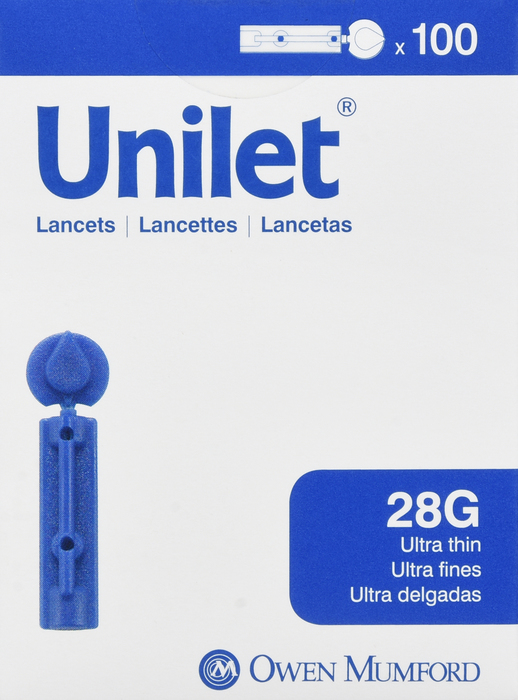 Unilet Lancets Ultra Thin 28 G 100ct