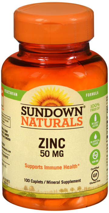 Sundown Zinc Gluconate 50mg Tablets 100ct