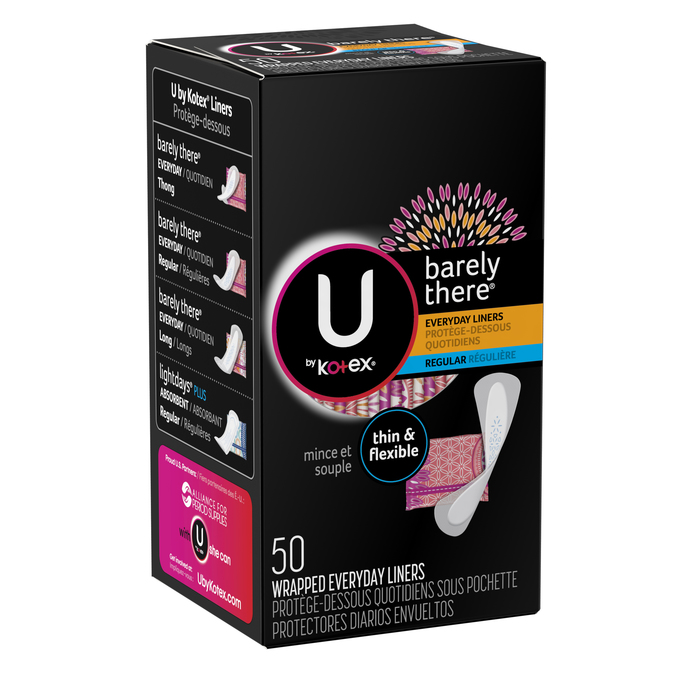 U BY KOTEX BARELY THERE LINERS 8X50CT